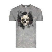 Cloud Rock Floral skull Vintage Tee - RanaPortraitStore