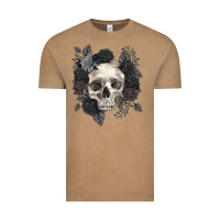 Vintage Coffee Floral skull Vintage Tee - RanaPortraitStore