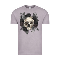 Vintage Zinc Floral skull Vintage Tee - RanaPortraitStore