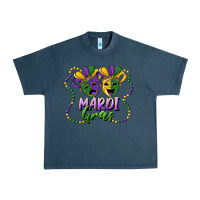 Midnight Navy mardi gras mask and beads Urban Heavy Tee - RanaPortraitStore