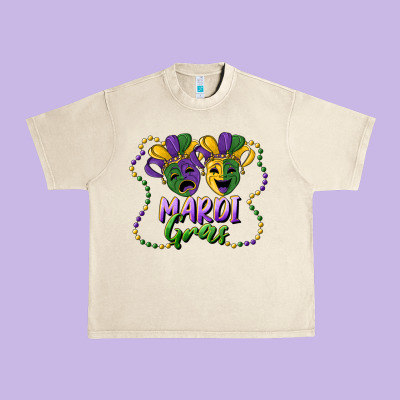 Mardi Gras Mask And Beads Urban Heavy Tee Designed By Ranaportraitstore