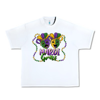 White mardi gras mask and beads Urban Heavy Tee - RanaPortraitStore