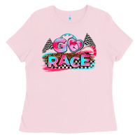 Bubblegum Pink go race Ladies Tee - AdoDesignShop