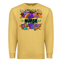 Antique Gold halloween nurse pumpkin Premium Sweatshirt - NancyCooperArtShop