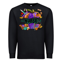Black halloween nurse pumpkin Premium Sweatshirt - NancyCooperArtShop