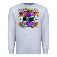 Heather Grey halloween nurse pumpkin Premium Sweatshirt - NancyCooperArtShop