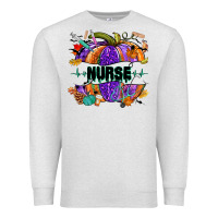 Oatmeal Heather halloween nurse pumpkin Premium Sweatshirt - NancyCooperArtShop