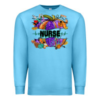 Ocean Blue halloween nurse pumpkin Premium Sweatshirt - NancyCooperArtShop