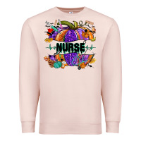 Pale Pink halloween nurse pumpkin Premium Sweatshirt - NancyCooperArtShop