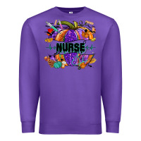 Purple halloween nurse pumpkin Premium Sweatshirt - NancyCooperArtShop