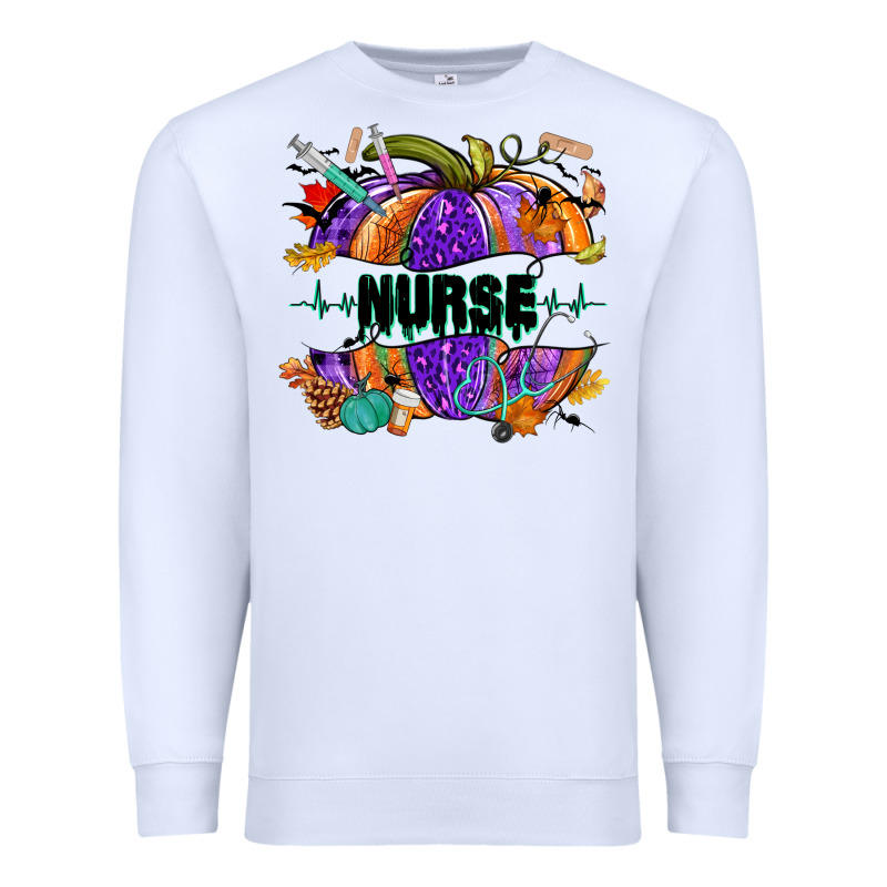 Halloween Nurse Pumpkin Premium Sweatshirt by NancyCooperArtShop | Teevron