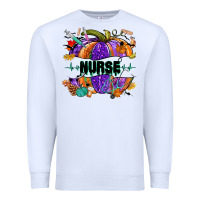 White halloween nurse pumpkin Premium Sweatshirt - NancyCooperArtShop