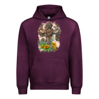 Mauve Wine Western with Crosses Urban Hoodie - LillyAllenDesigns