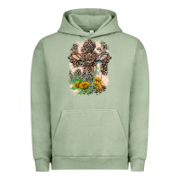 Pigment Oil Green Western with Crosses Urban Hoodie - LillyAllenDesigns