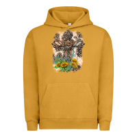 Pigment Peanut Butter Western with Crosses Urban Hoodie - LillyAllenDesigns