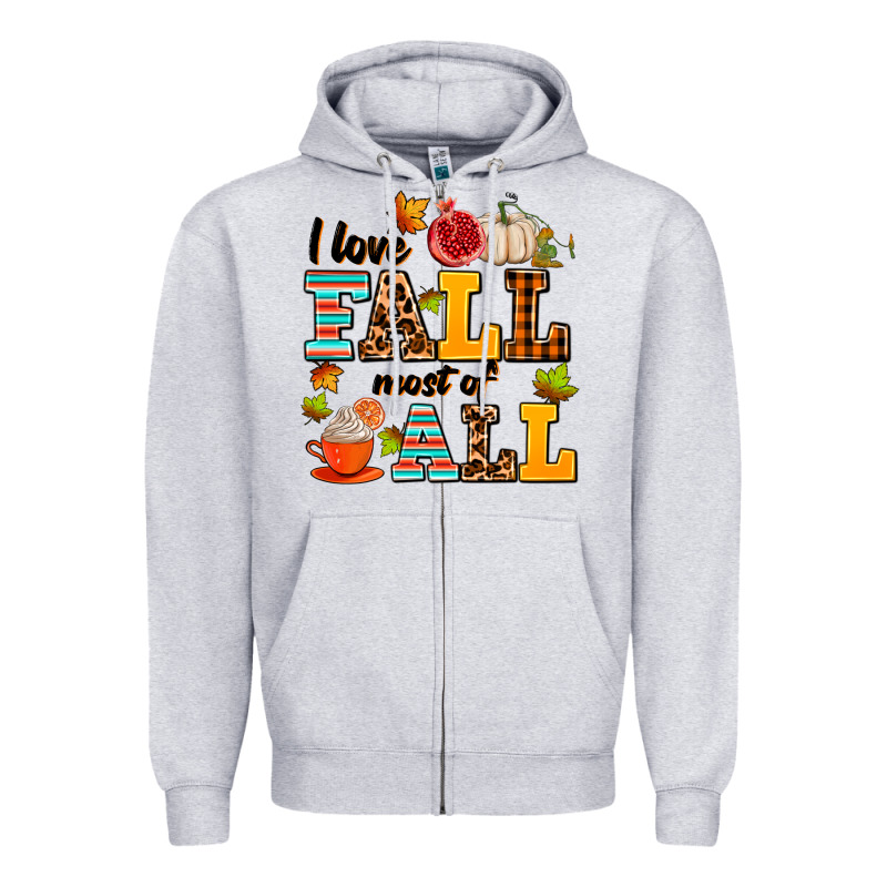 I Love Fall Most Of All Zipper Hoodie by AdoDesignShop | Teevron