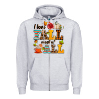 Heather Grey i love fall most of all Zipper Hoodie - AdoDesignShop