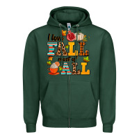 Sports Green i love fall most of all Zipper Hoodie - AdoDesignShop