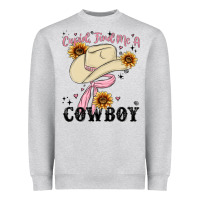Heather Grey cupid find me a cowboy Heavyweight Sweatshirt - MaliasSmallBusiness