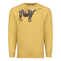 Antique Gold Texas Longhorn Cow Premium Sweatshirt - LillyAllenDesigns