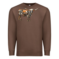 Chestnut Texas Longhorn Cow Premium Sweatshirt - LillyAllenDesigns