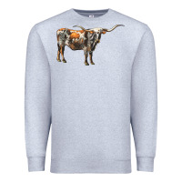 Heather Grey Texas Longhorn Cow Premium Sweatshirt - LillyAllenDesigns