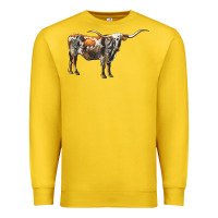 Lemon Texas Longhorn Cow Premium Sweatshirt - LillyAllenDesigns