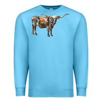 Ocean Blue Texas Longhorn Cow Premium Sweatshirt - LillyAllenDesigns