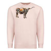 Pale Pink Texas Longhorn Cow Premium Sweatshirt - LillyAllenDesigns