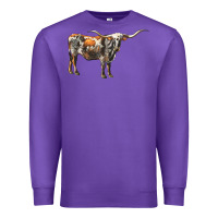Purple Texas Longhorn Cow Premium Sweatshirt - LillyAllenDesigns
