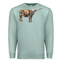 Seafoam Texas Longhorn Cow Premium Sweatshirt - LillyAllenDesigns