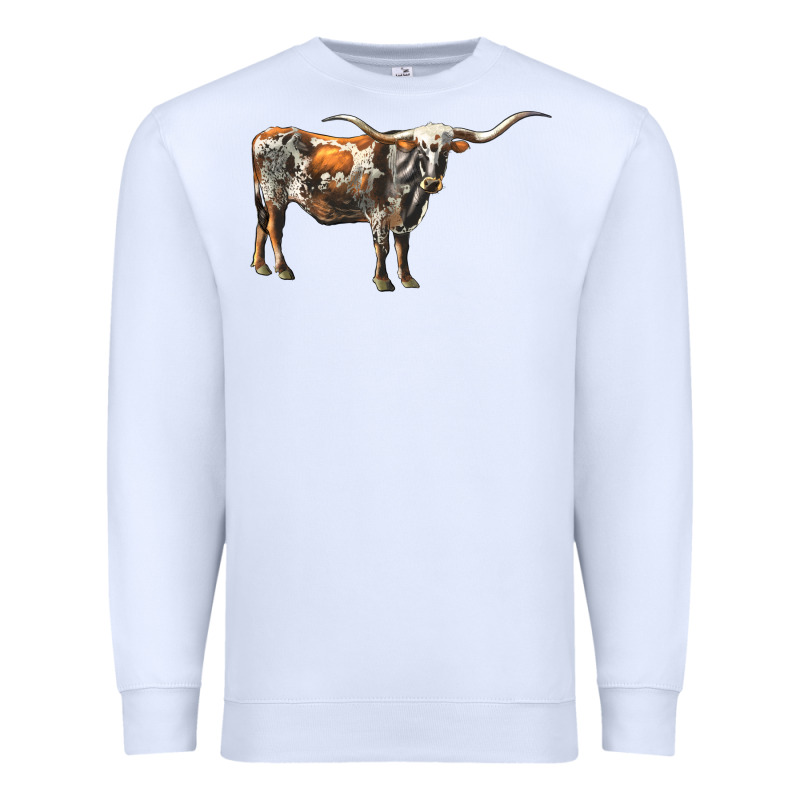 Texas Longhorn Cow Premium Sweatshirt by LillyAllenDesigns | Teevron