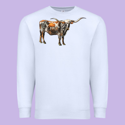 Texas Longhorn Cow Premium Sweatshirt Designed By Lillyallendesigns