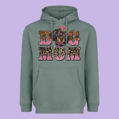 Dog Mom Dachshund Heavyweight Hoodie Designed By Barkaloodesign