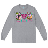 Heather Grey Peace Love Easter Long Sleeve Tee - Neo Western