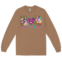 Toasted Coconut Peace Love Easter Long Sleeve Tee - Neo Western