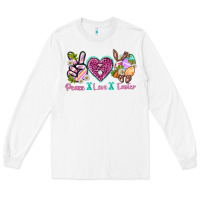 White Peace Love Easter Long Sleeve Tee - Neo Western