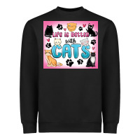 Black life is better with cats Heavyweight Sweatshirt - MaliasSmallBusiness