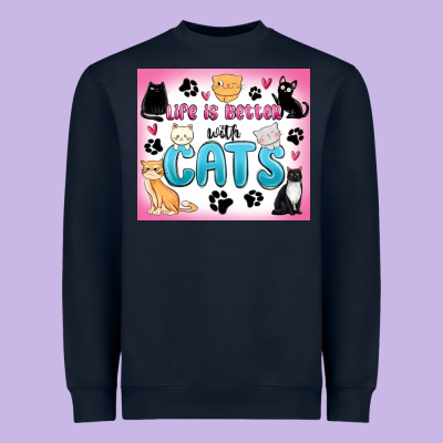 Heavyweight Sweatshirt life is better with cats