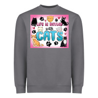 Storm life is better with cats Heavyweight Sweatshirt - MaliasSmallBusiness