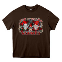 Chocolate Brown chillin with my gnomies Heavy Core Tee - SublimationCraftShop