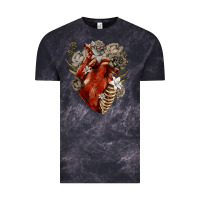 Cloud Black Flower anatomical heart Vintage Tee - RanaPortraitStore