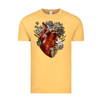 Vintage Mustard Flower anatomical heart Vintage Tee - RanaPortraitStore