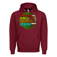 Burgundy football is my favorite season Zipper Hoodie - BundleAndBundleShop