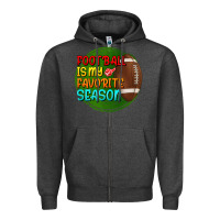 Charcoal Heather football is my favorite season Zipper Hoodie - BundleAndBundleShop