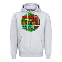 Heather Grey football is my favorite season Zipper Hoodie - BundleAndBundleShop