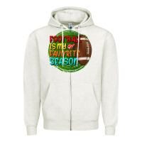 Oatmeal Heather football is my favorite season Zipper Hoodie - BundleAndBundleShop