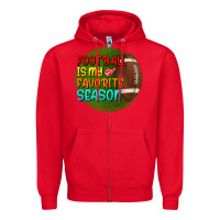 Red football is my favorite season Zipper Hoodie - BundleAndBundleShop