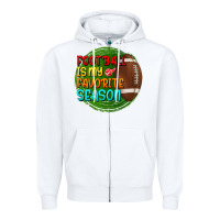 White football is my favorite season Zipper Hoodie - BundleAndBundleShop