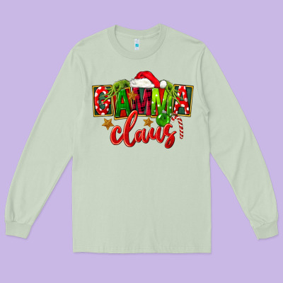 Christmas Gamma Claus Long Sleeve Tee Designed By Fadigitalartstudio